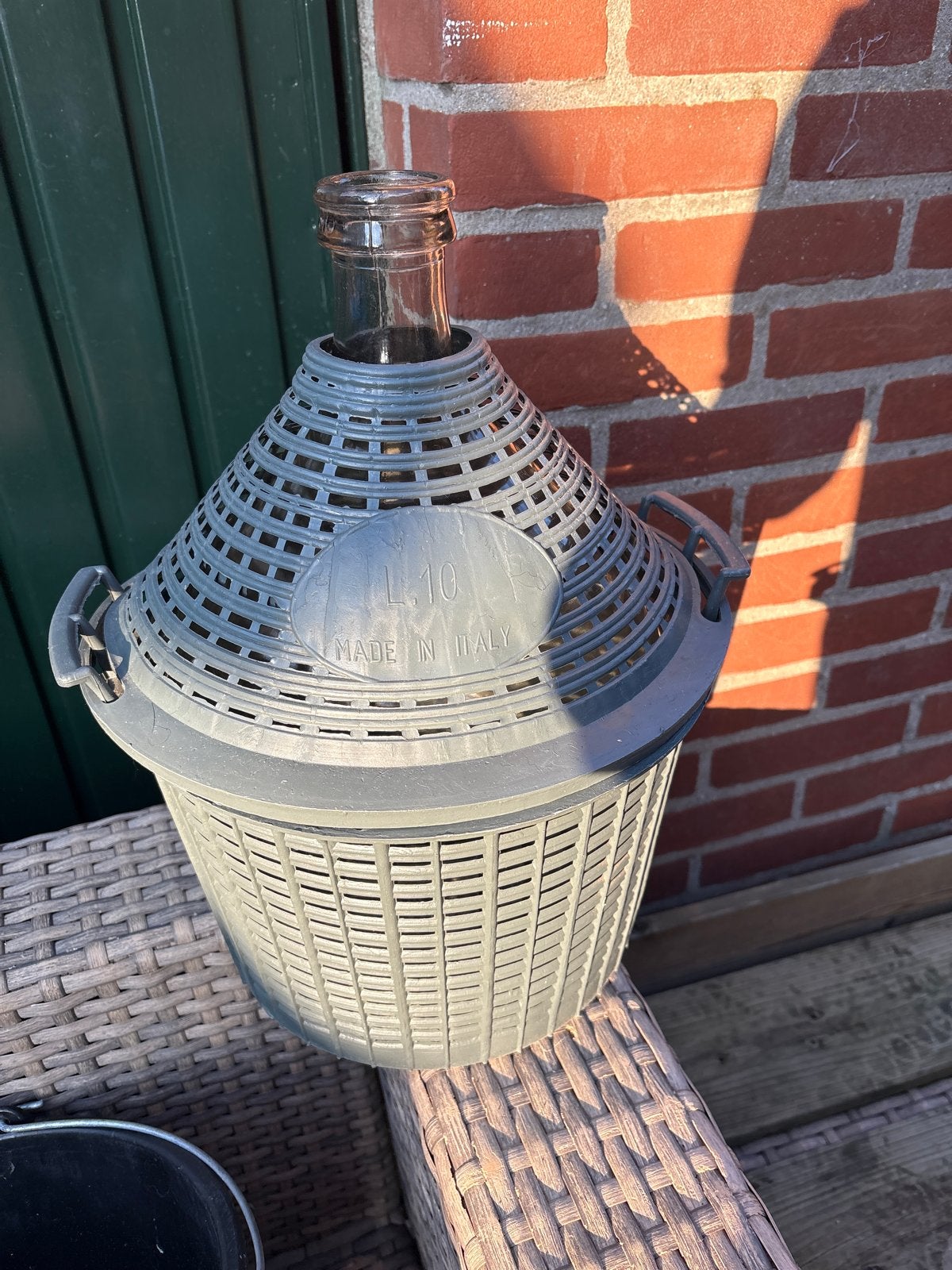 Glazen flessen met plastic bescherming, 10L en 5L, Ophalen, Gebruikt, Grijs, Glas