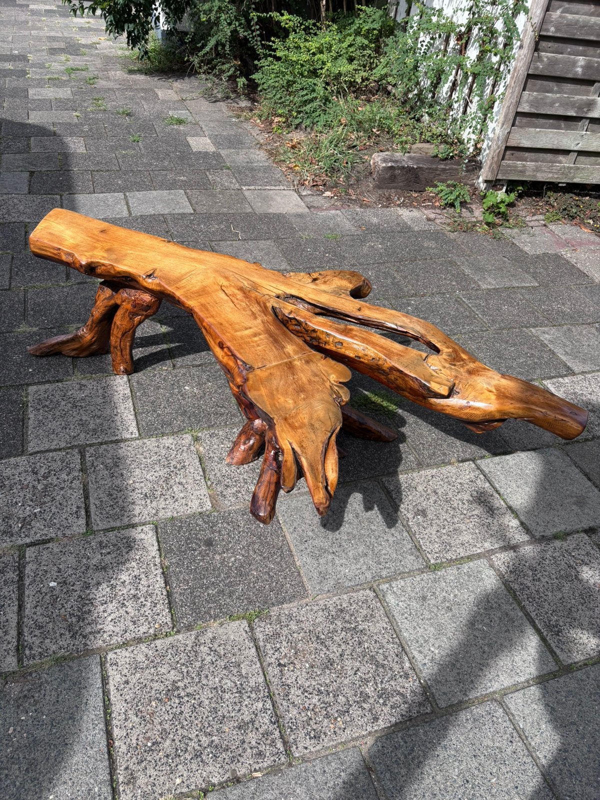 Massief boomwortelhout salontafel, Huis en Inrichting, Tafels | Salontafels, Ophalen, Zo goed als nieuw, Rechthoekig, 50 tot 100 cm