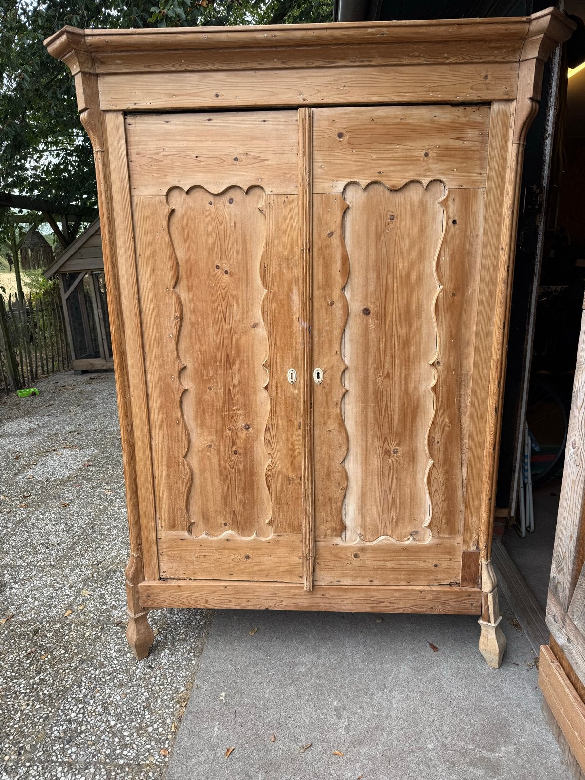 Antieke grenen kledingkast - opknapper, Antiek en Kunst, Antiek | Meubels | Kasten, Ophalen