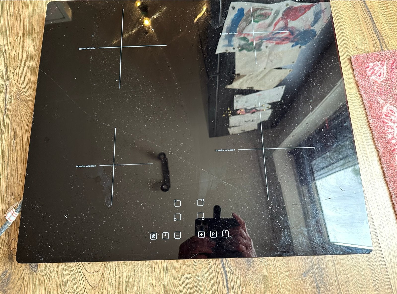 Inventum inductie kookplaat IKI 6010 met scheur TEAB, Ophalen, Gebruikt, 4 kookzones, Inbouw