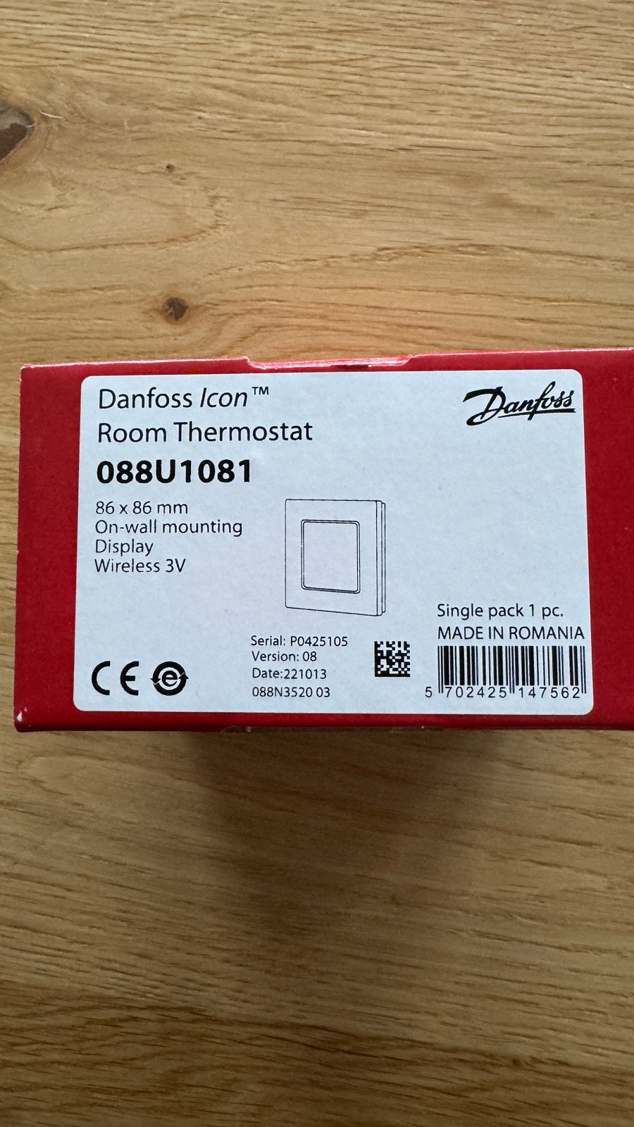 1x Danfoss Icon Kamerthermostaat 088U1081 Draadloos 3V, Verzenden, Slimme thermostaat, Zo goed als nieuw