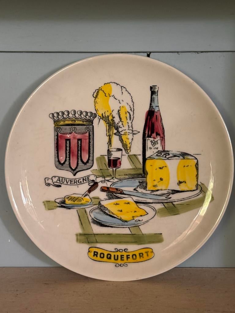 Vintage Gien Roquefort kaasbordje - Frankrijk, Ophalen of Verzenden