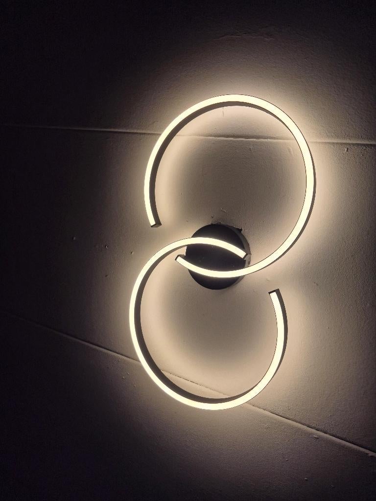 ZGAN Plafondlamp Lamp 2 Cirkels Zwart Rondjes Hornbach, Huis en Inrichting, Ophalen of Verzenden, Zo goed als nieuw, Modern