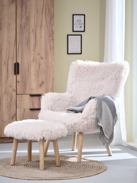 **HVILSTED fauteuil met voetenbank – JYSK – Nieuwstaat**, Ophalen, Eenpersoons, Nieuw, 75 tot 100 cm