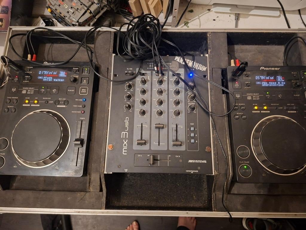 Pioneer CDJ-350 set met flightcase, Ophalen, Gebruikt, Dj-set, Pioneer