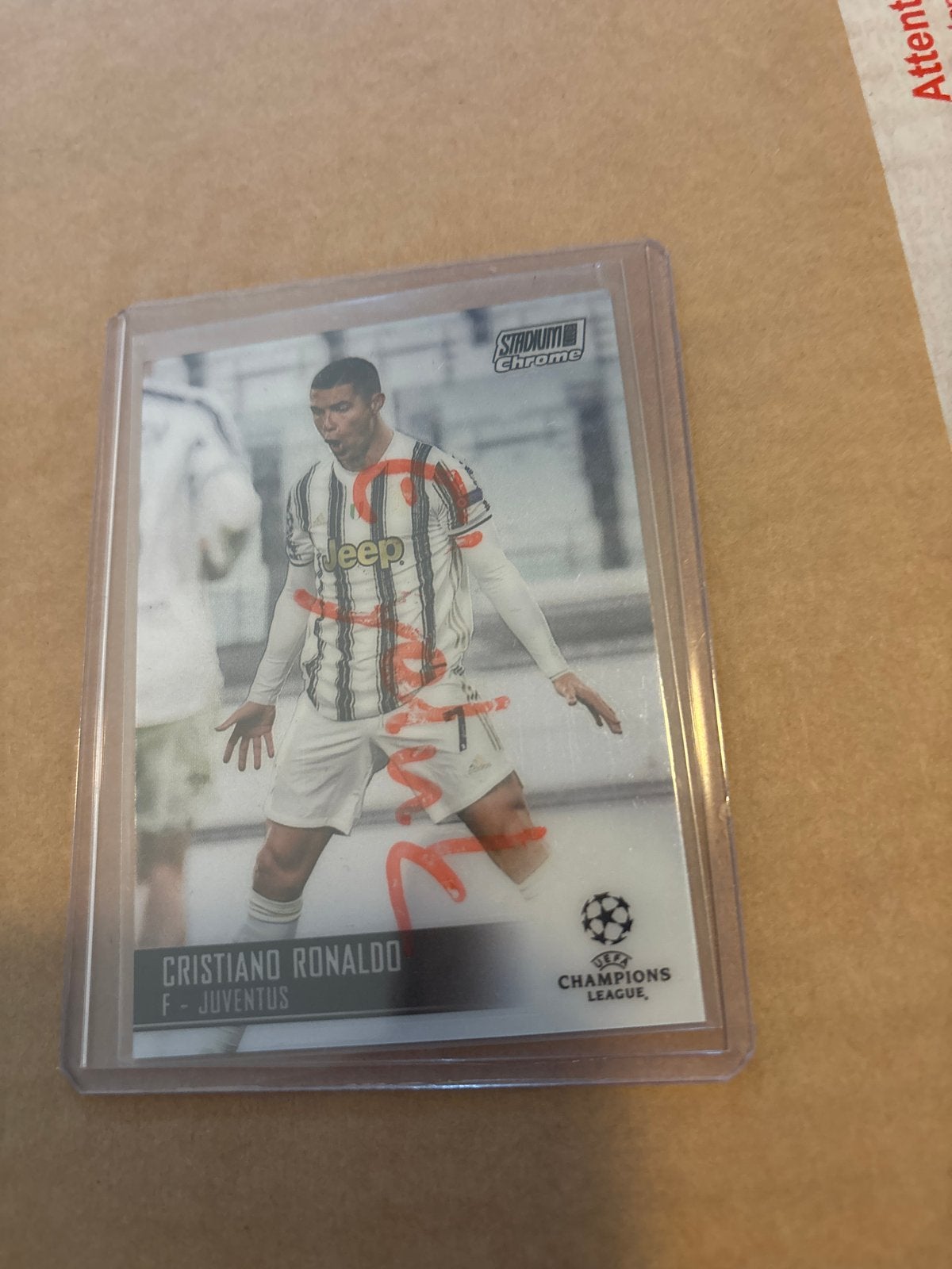 Cristiano Ronaldo Topps Stadium Club Chrome kaart, Ophalen of Verzenden, Zo goed als nieuw, Buitenlandse clubs, Spelerskaart