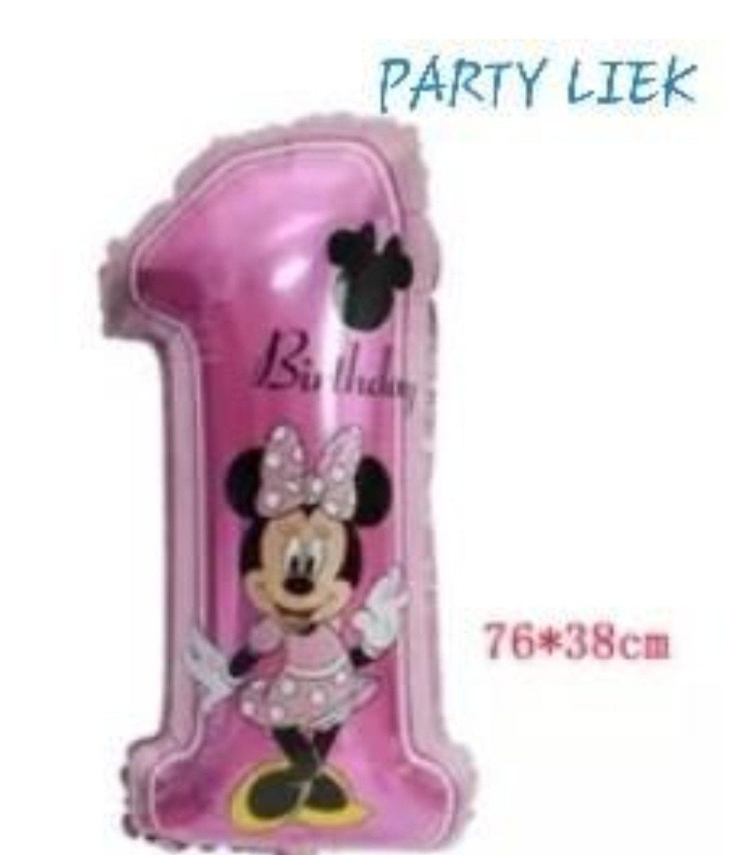 Minnie mouse 1e verjaardag ballonnen set nr M261, Ophalen of Verzenden, Nieuw, Versiering, Verjaardag