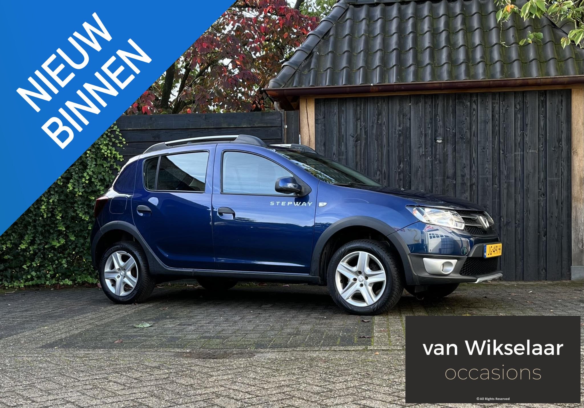 Dacia Sandero 0.9 TCe Easy-R Stepway Lauréate AUTOMAAT 2016, Auto's, Stof, Euro 6, Blauw, Origineel Nederlands
