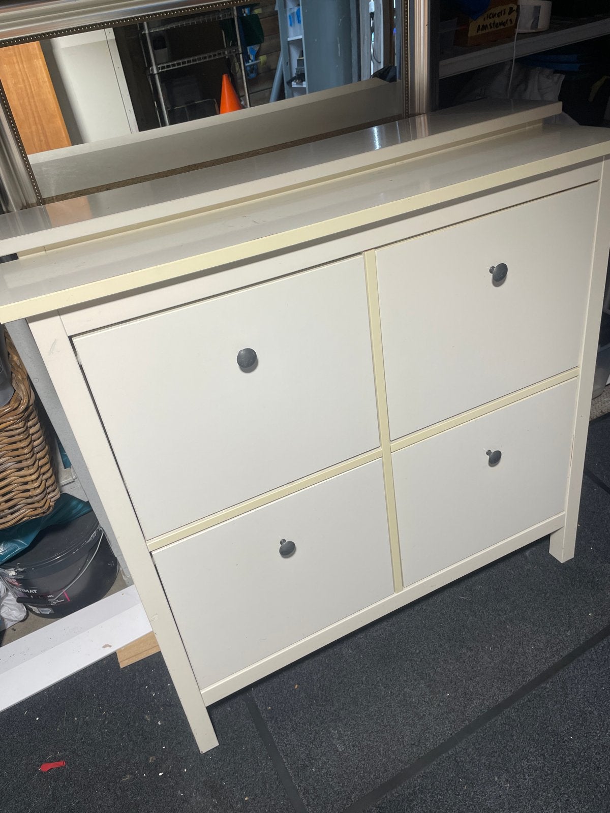 Witte schoenenkast met 4 vakken - IKEA, Ophalen, Gebruikt