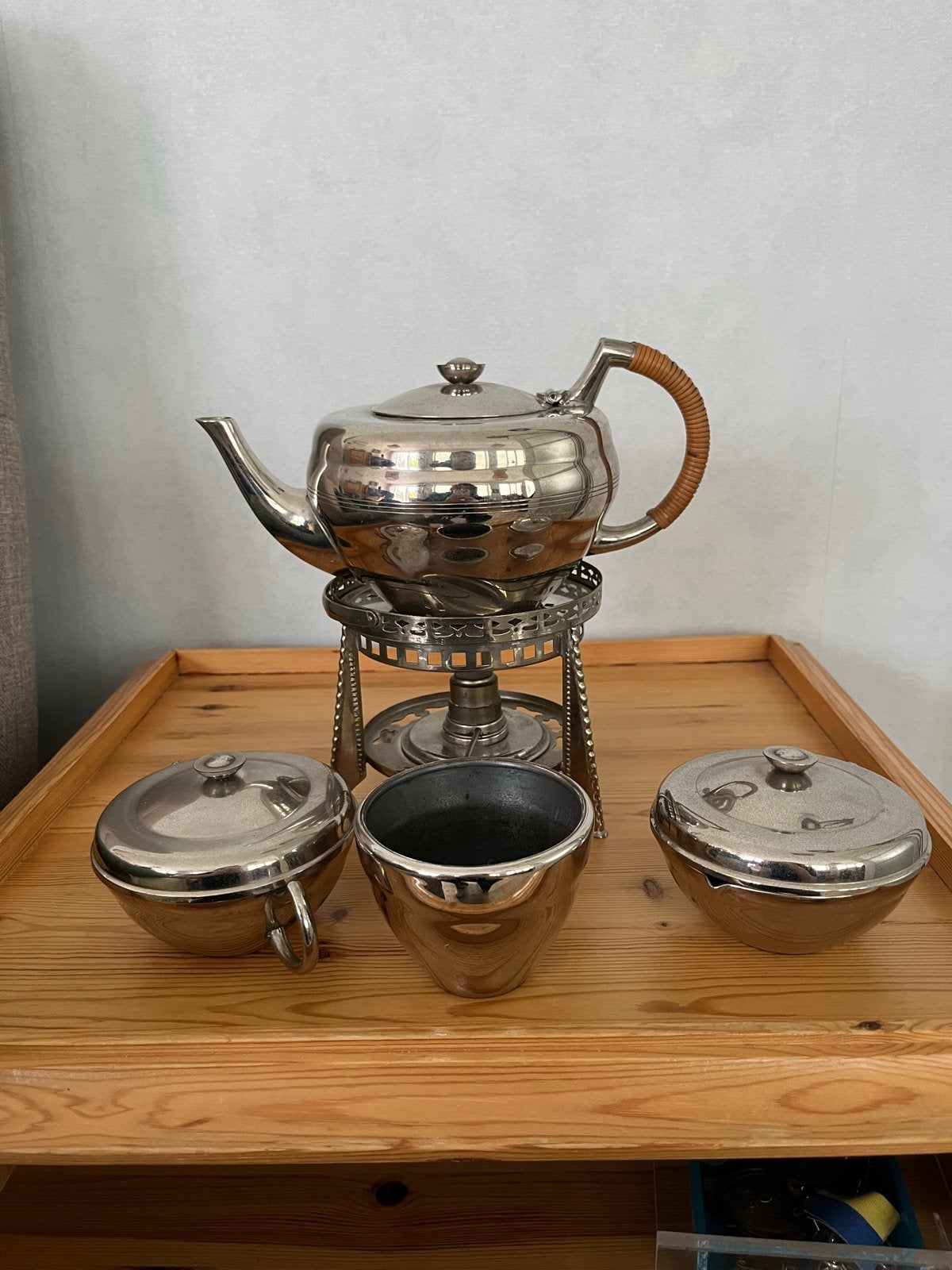 Vintage KMD Daalderop theepot met rechaud en toebehoren, Ophalen