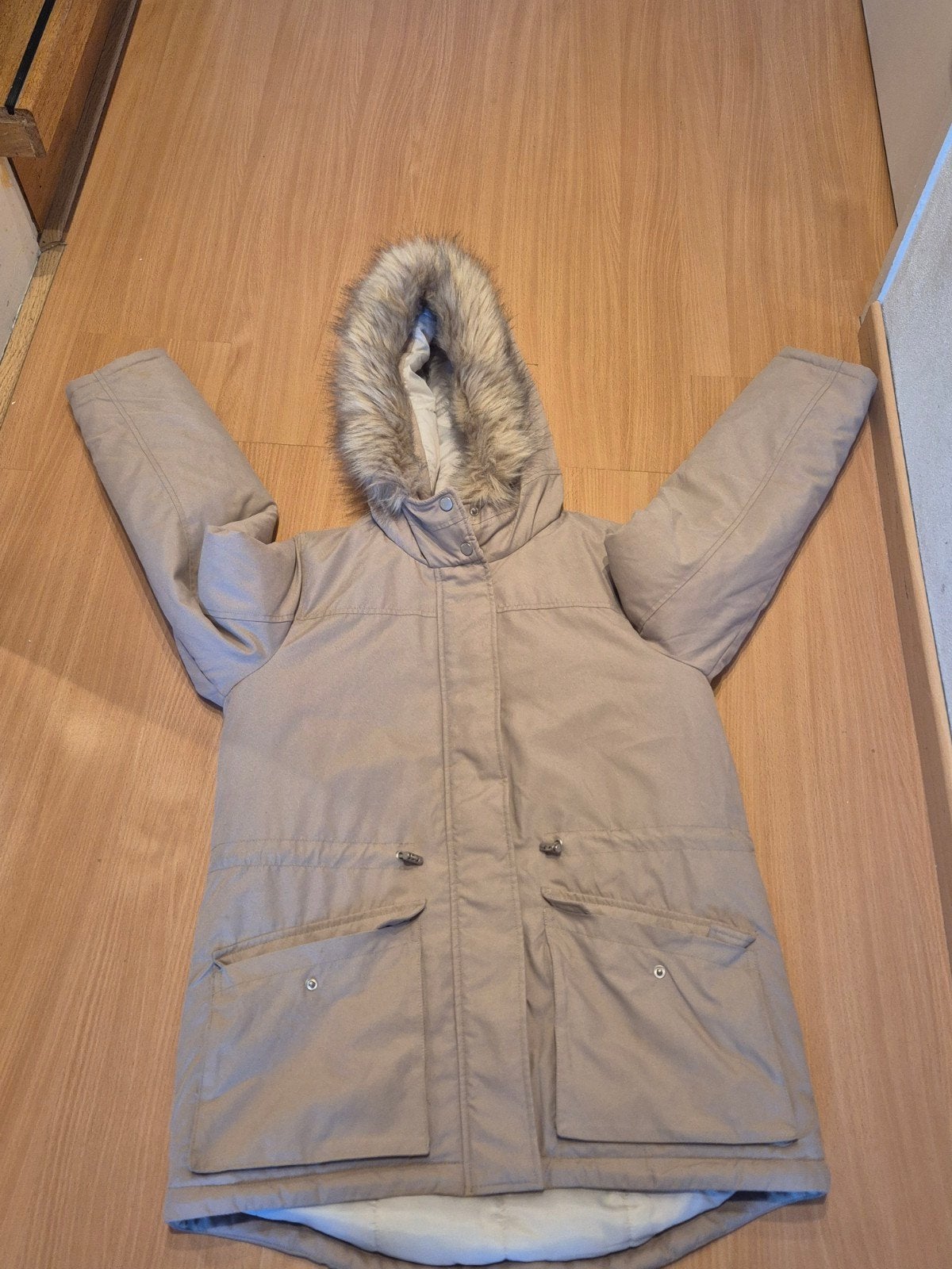 ONLY winterjas met bontkraag - Maat S, Beige, Ophalen of Verzenden, Maat 36 (S), ONLY