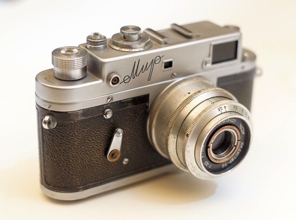 KMZ Russische MIR meetzoeker en LTM Industar-50 (deco/parts), Ophalen of Verzenden, Compact, Overige Merken