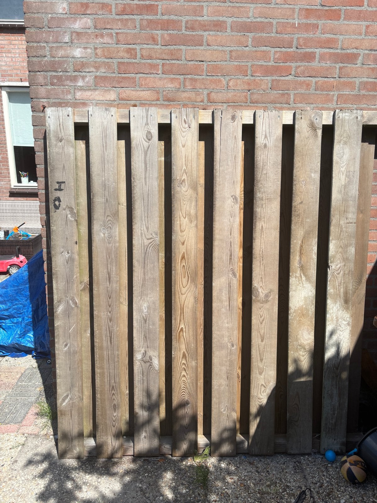 Houten schuttingdeel 175x180 cm, Tuin en Terras, Ophalen, Gebruikt, Minder dan 3 meter, Minder dan 1 meter
