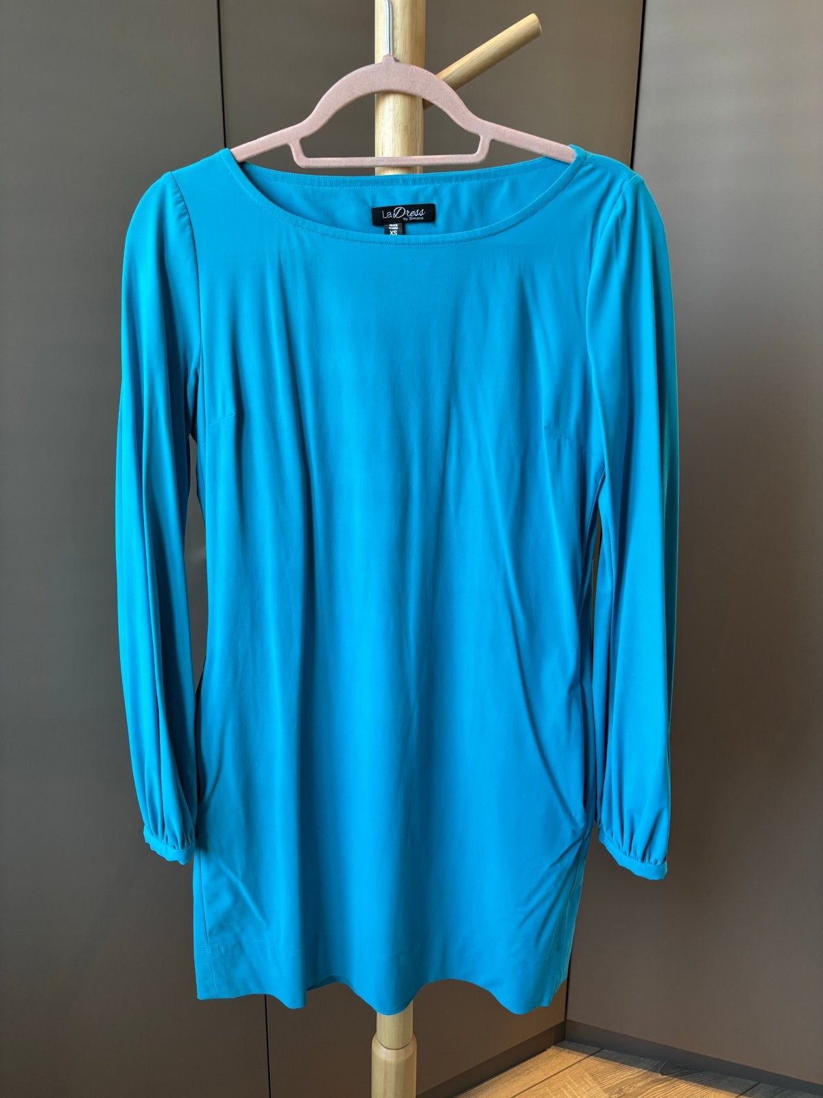 Mooie Ladress jurk XS (valt als S) - A-lijn model blauw, Ophalen of Verzenden, Zo goed als nieuw, Maat 36 (S), Blauw