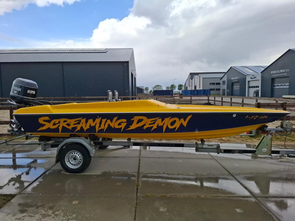 Ring 21ft incl getunede 225 Evinrude vaarklaar, Ophalen, Gebruikt, Binnenboordmotor, Polyester