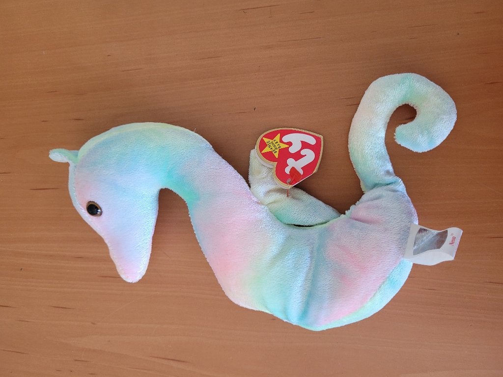 Ty Beanie Baby Zeepaardje Neon, Overige typen, Ophalen of Verzenden, Zo goed als nieuw, Meerkleurig