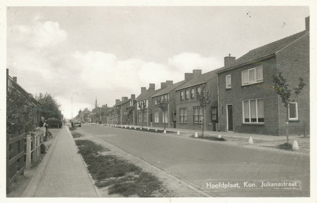 Hoofdplaat - Kon. Julianastraat  1960, Ophalen of Verzenden, 1960 tot 1980, Ongelopen, Zeeland