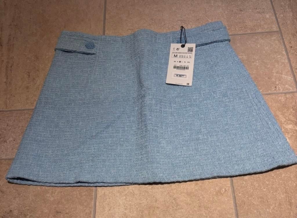 Zara kort rokje maat m nieuw, Mi, Blauw, Nieuw, Mi