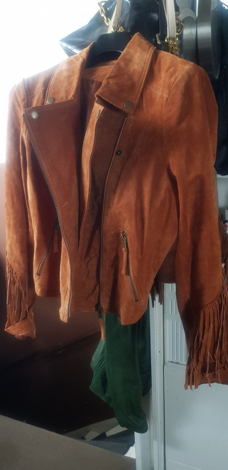 Fringe suede jas 40/42, Verzenden, Nieuw, Maat 42/44 (L), Zwart