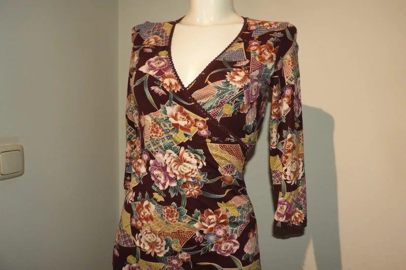 King Louie jurk mooie print bloemen fantastie warme tint S, Verzenden, Knielengte, King Louie, Maat 36 (S)