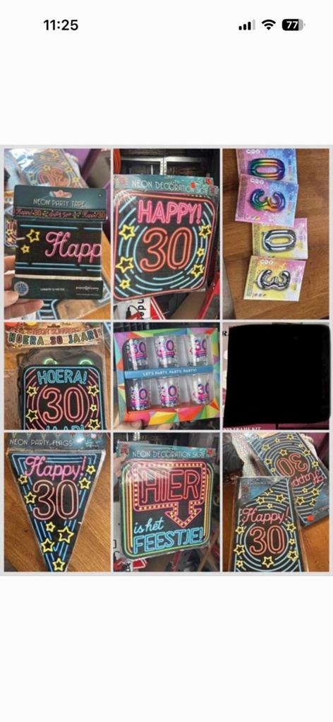 30 jaar versiering pakket - dirty thirty mag ook los, Ophalen of Verzenden, Nieuw, Versiering, Verjaardag