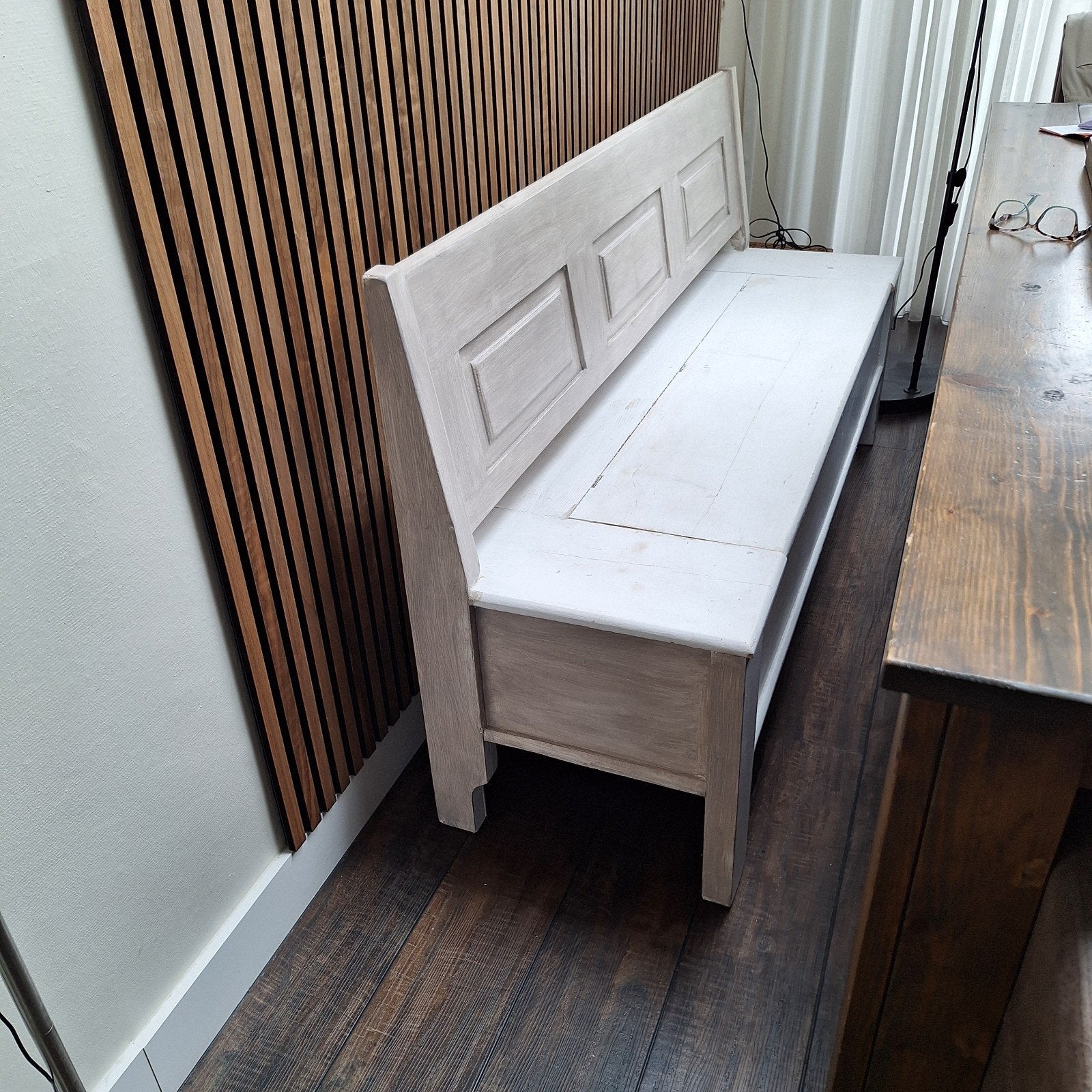 Klepbank met opbergruimte, Ophalen, Gebruikt, Hout