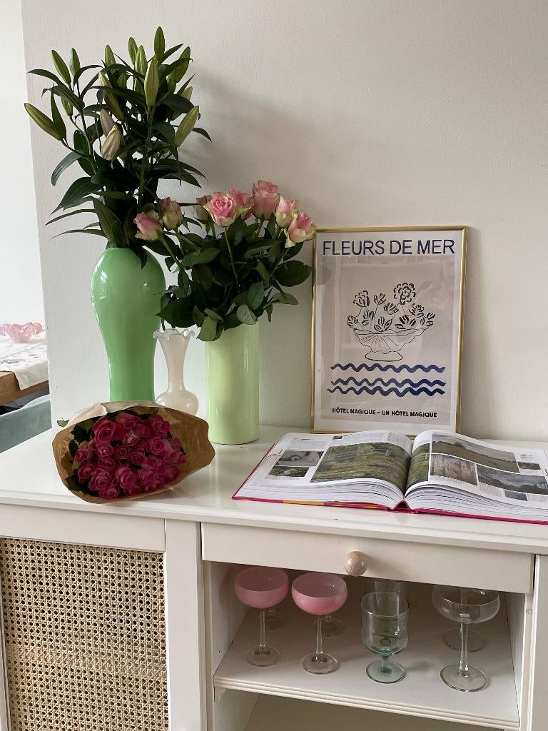 'Fleurs de Mer' Print/Poster - Hotel Magique, Ophalen, Rechthoekig Staand, Met lijst, Zo goed als nieuw