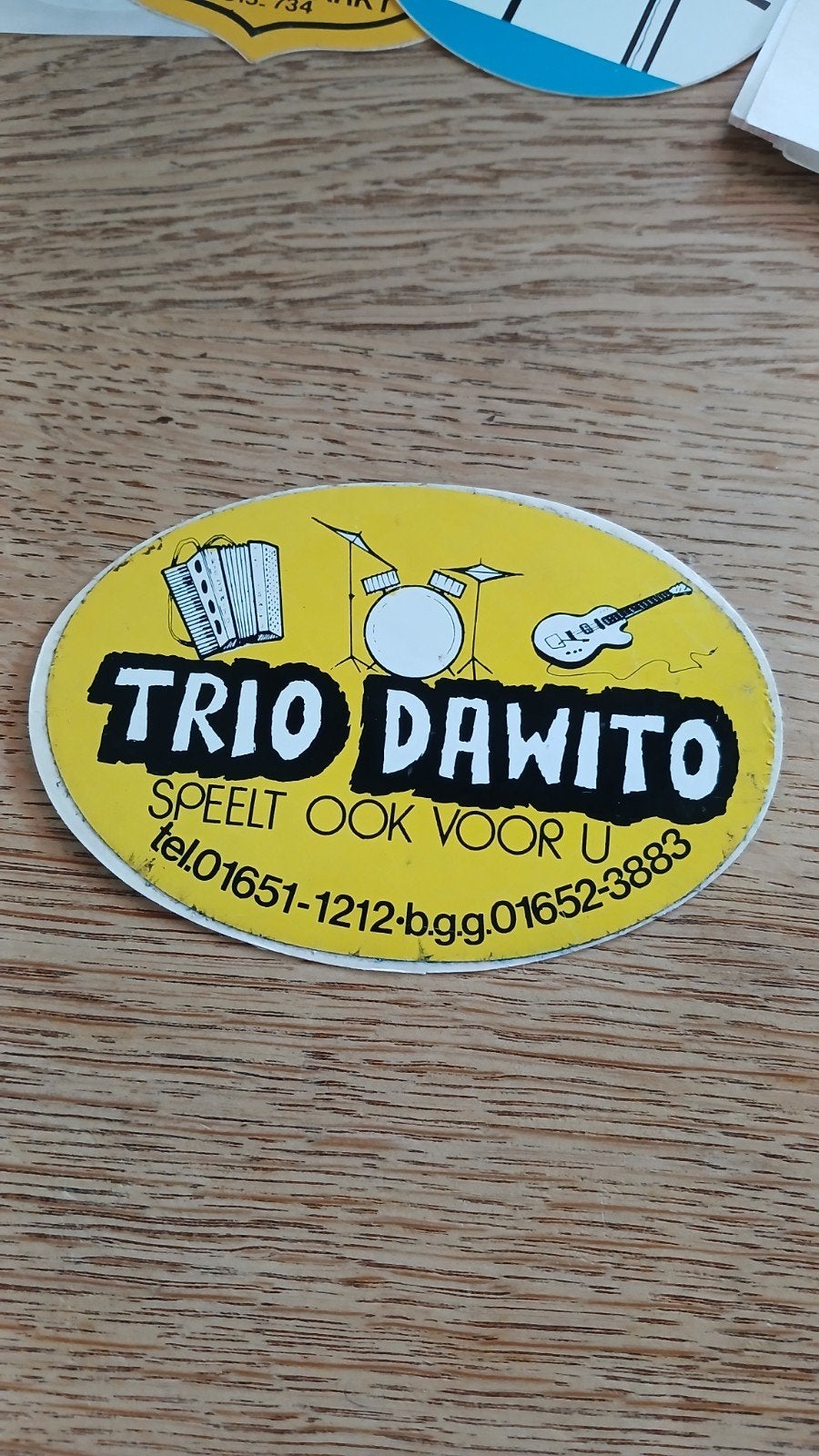 Sticker amusementsorkest Trio Dawito, OUD GASTEL OUDENBOSCH, Ophalen of Verzenden, Zo goed als nieuw