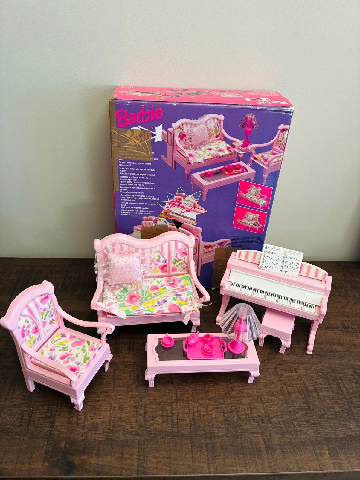 Barbie 2-in-1 Living Room / Piano 1993, Ophalen of Verzenden, Gebruikt, Toebehoren