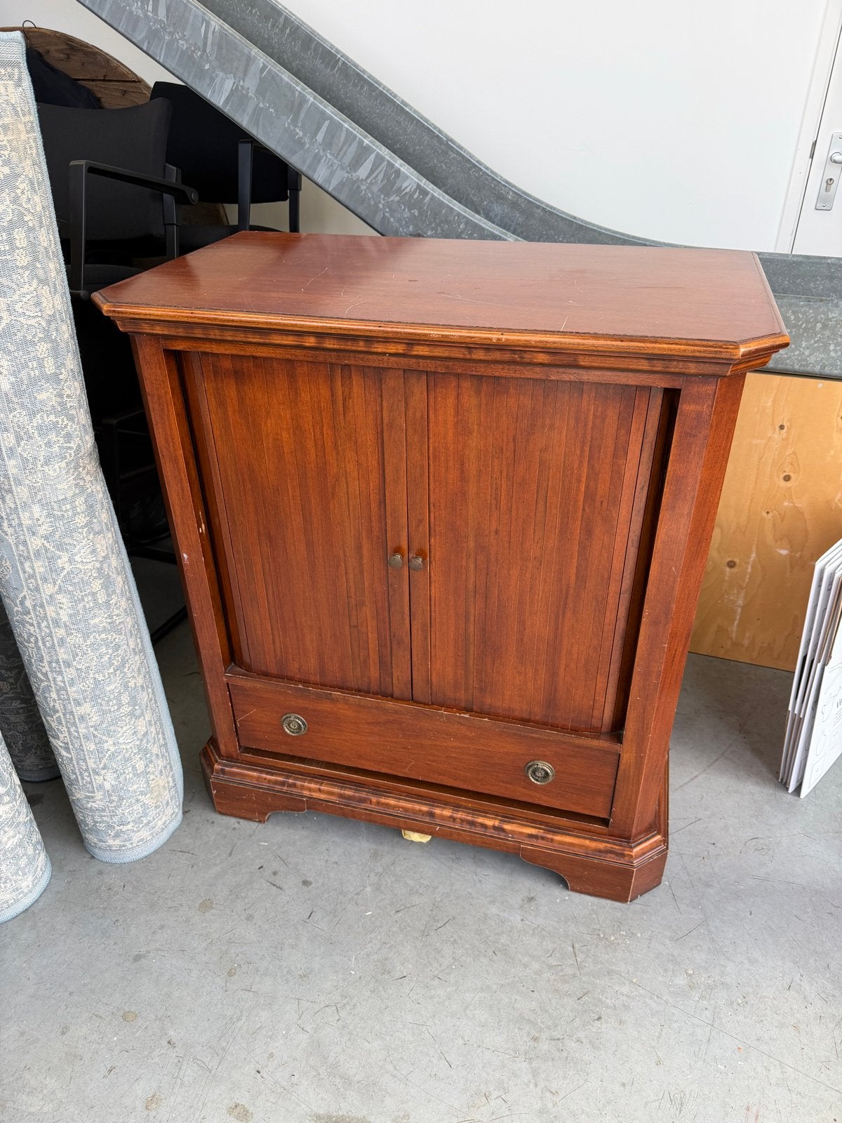 Vintage tv-kastje met roldeurtjes en lade, Ophalen, Gebruikt, 50 tot 100 cm, Minder dan 100 cm