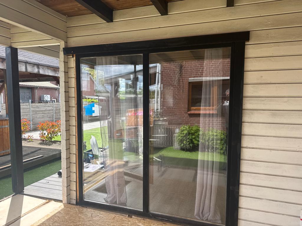 Raam dubbel glas 210x210 cm, Doe-het-zelf en Verbouw, Glas en Ramen, Gevelraam of Ruit, Gebruikt, Dubbelglas, 160 cm of meer