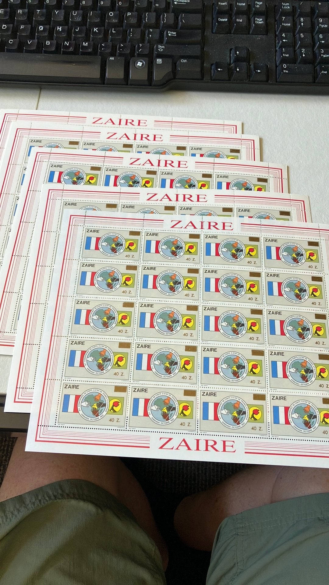 Zaïre stampworld 972 heel veel vellen, Ophalen of Verzenden, Buitenland