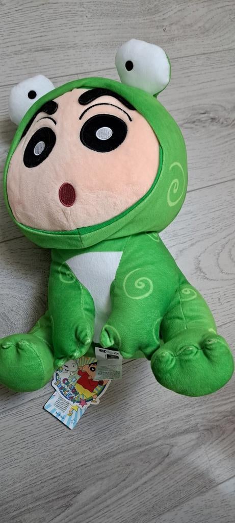 Shin-chan kikker knuffel - Zo goed als nieuw, Kikker, Groen, Overige merken, Overige karakters