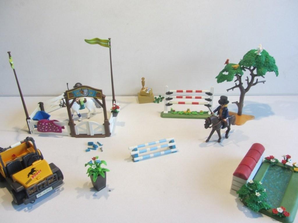 Playmobil springpaarden met jeep, Ophalen of Verzenden, Gebruikt, Los playmobil