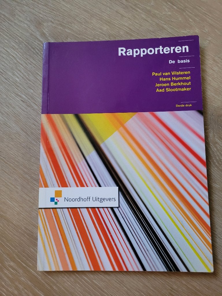 Rapporteren: De basis - Studieboek, Gelezen, Gamma, Paul van Vilsteren, Hans Hummel, Jeroen Berkhout, Aad Slootmaker, HBO