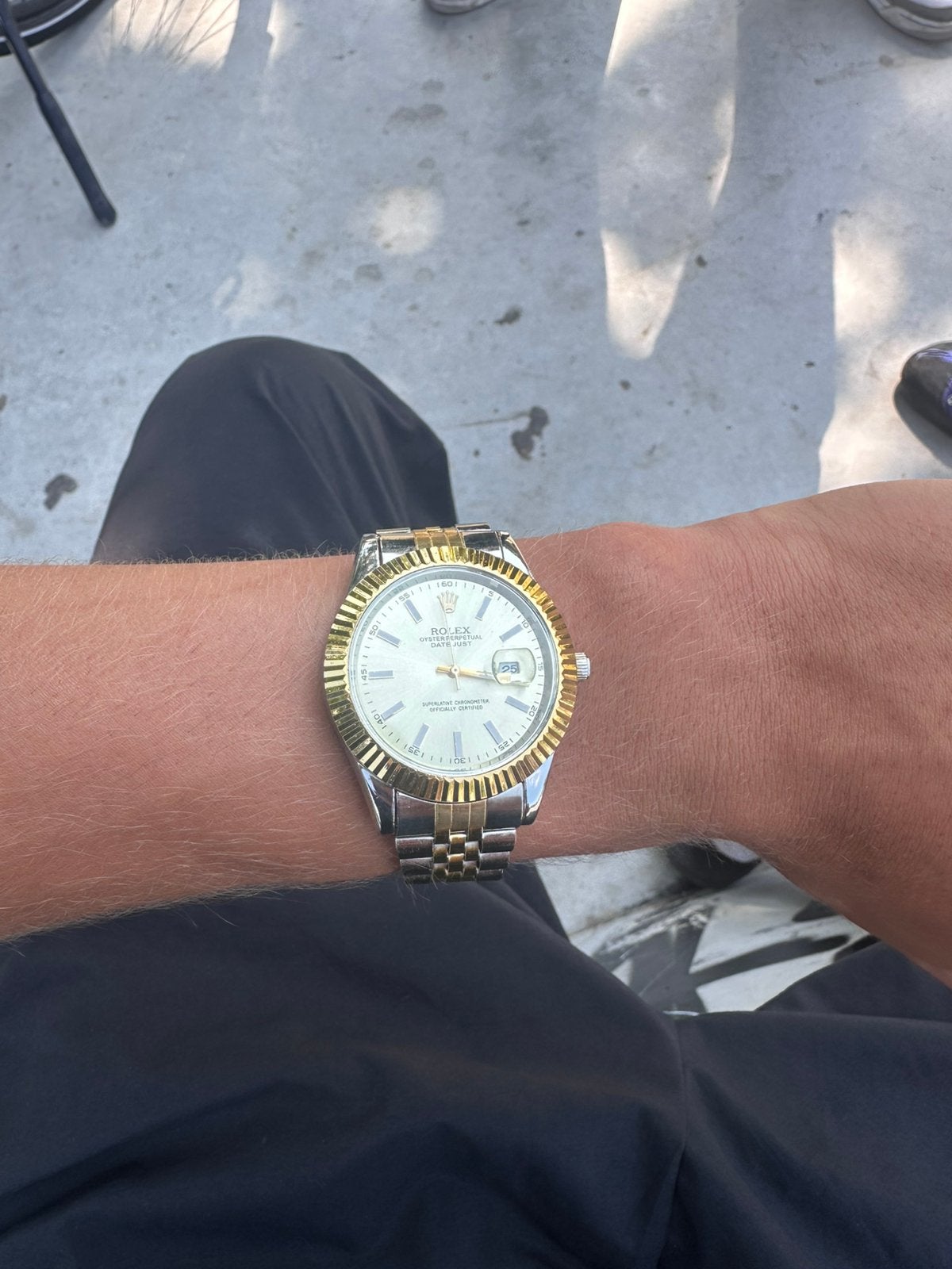 Rolex goud/silver mannen, Staal, Rolex, Ophalen of Verzenden, Zo goed als nieuw