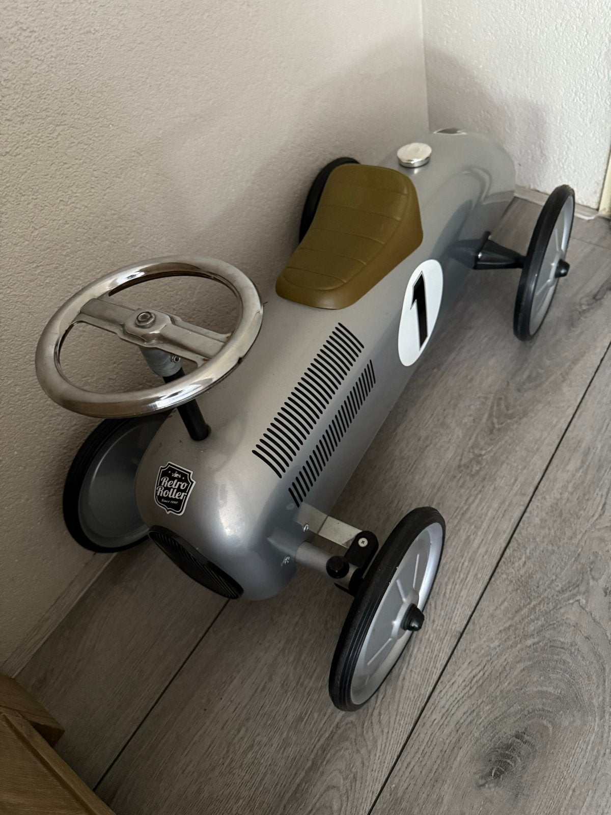 Retro Roller Loopauto Zilver - Zo goed als nieuw, Ophalen of Verzenden, Zo goed als nieuw, Loopvoertuig
