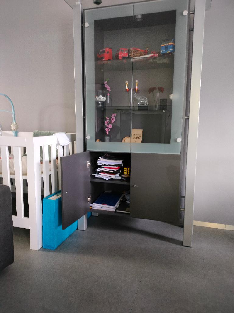 Te koop: 2 kasten, Ophalen, 100 tot 150 cm, Glas, 150 tot 200 cm