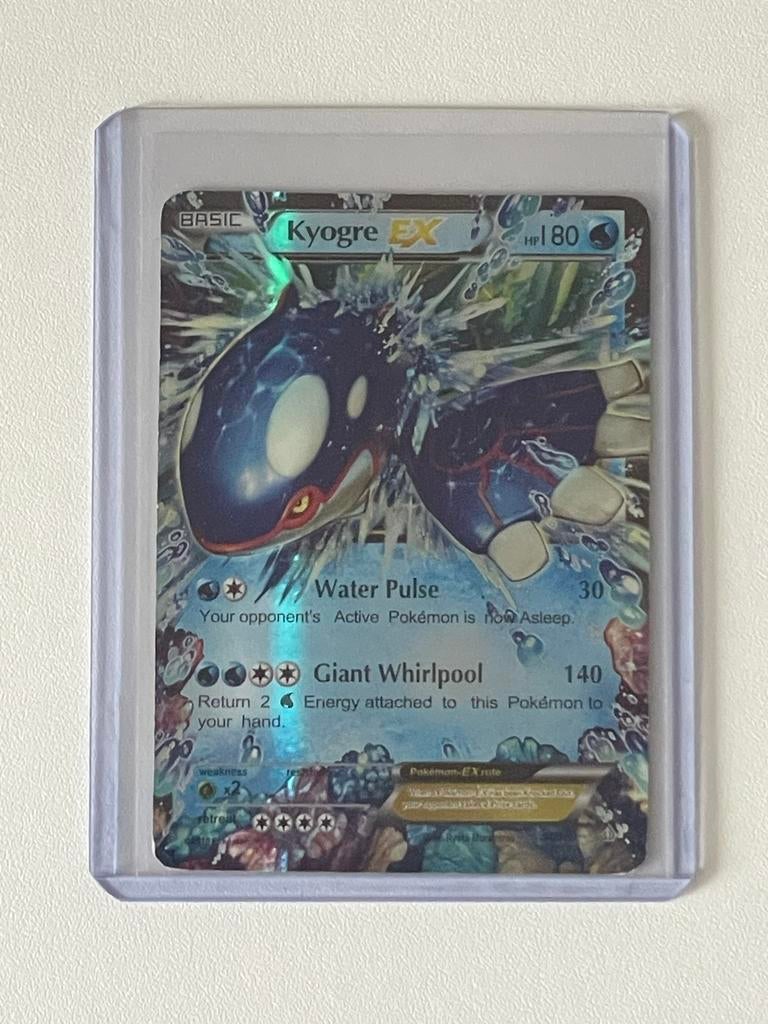 Kyogre EX Pokémon Kaart - Full Art Foil, Ophalen of Verzenden, Zo goed als nieuw, Losse kaart, Foil