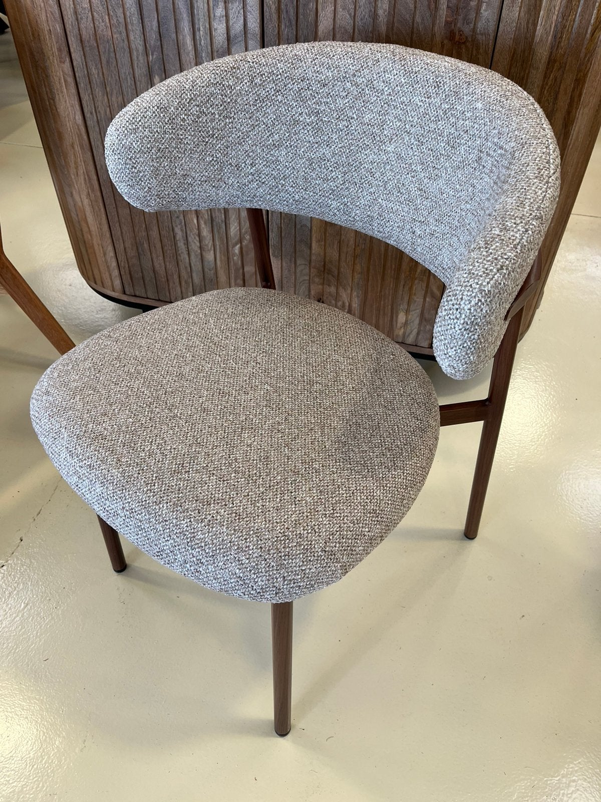 Magazijn leegverkoop eetstoelen Japandi beige houtlook 79 eu, Japandi, Overige kleuren, Nieuw, Ophalen of Verzenden