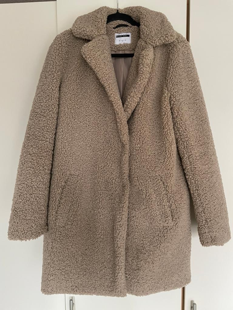 Noisy May teddy mantel beige, Ophalen, Gedragen, Maat 38/40 (M), Beige