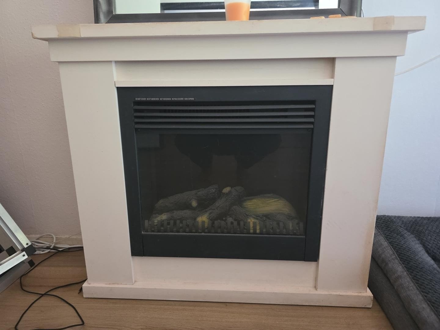 Elektrische Sfeerhaard met Witte Schouw - 100x32x95 cm, Huis en Inrichting, Haarden, Ophalen, Gebruikt, Vrijstaande haard, Elektrische haard