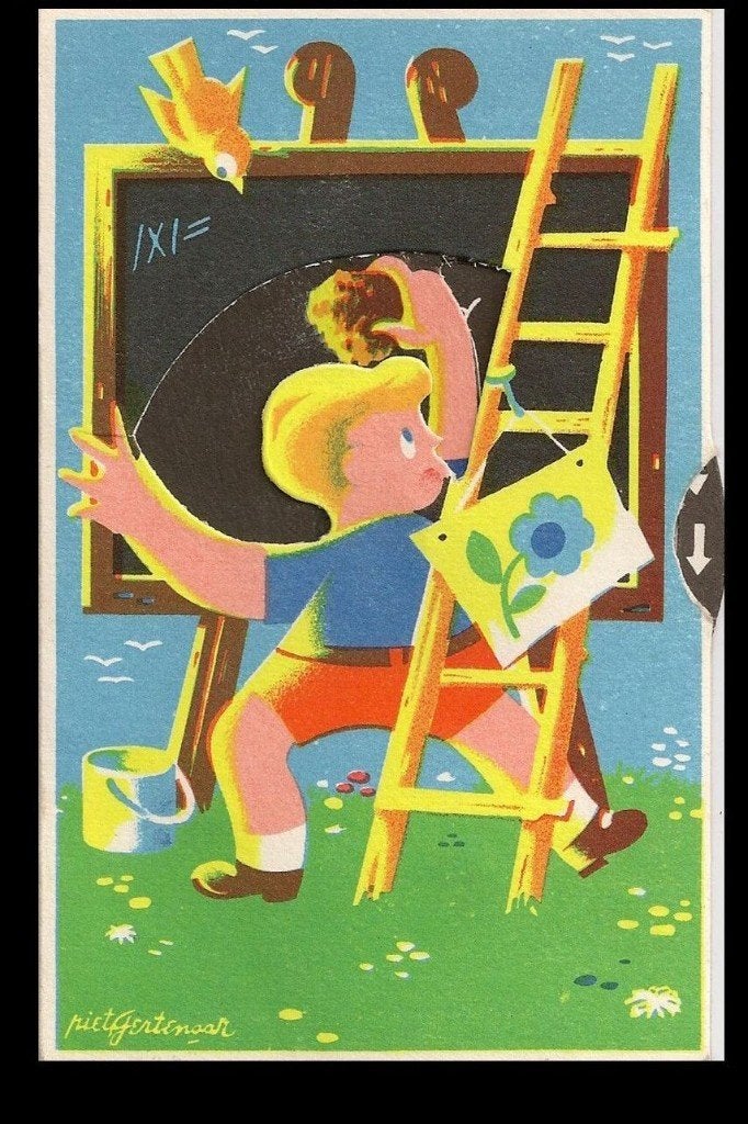 Piet Gertenaar draaikaart X18, Ophalen of Verzenden, 1940 tot 1960, Gelopen, Sterren en Beroemdheden