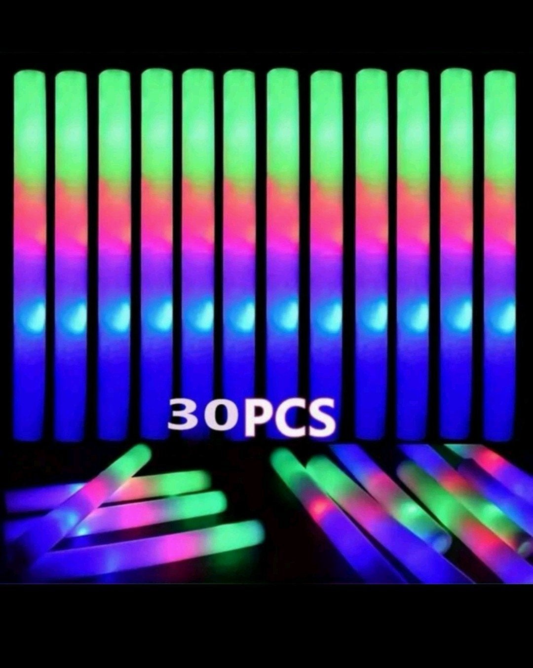 30 stuks LED Schuim Licht Sticks - Feestartikelen, Ophalen of Verzenden, Nieuw, Feestartikel, Overige