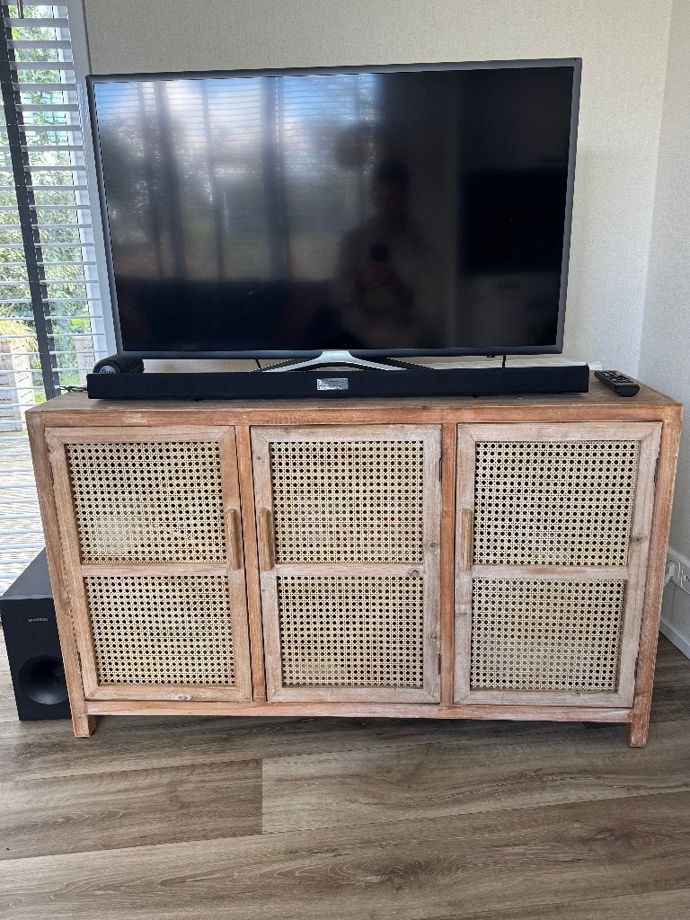 Tv meubel, Gebruikt, 100 tot 150 cm, Ophalen of Verzenden, Minder dan 100 cm