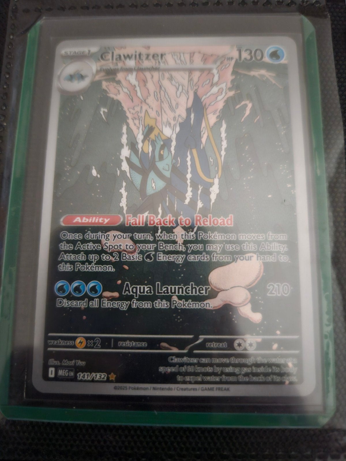 Pokemon Clawitzer 141/132 Mega Evolution, Ophalen of Verzenden, Zo goed als nieuw, Losse kaart, Foil