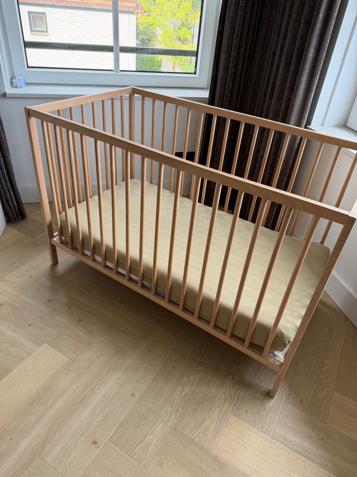 IKEA houten ledikant incl Aerosleep matras en molton, Ophalen, Gebruikt, Ledikant