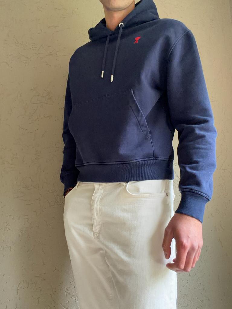 AMI hoodie navy blue maat L, Kleding | Heren, Truien en Vesten, Ophalen of Verzenden, Zo goed als nieuw, Maat 52/54 (L), Blauw
