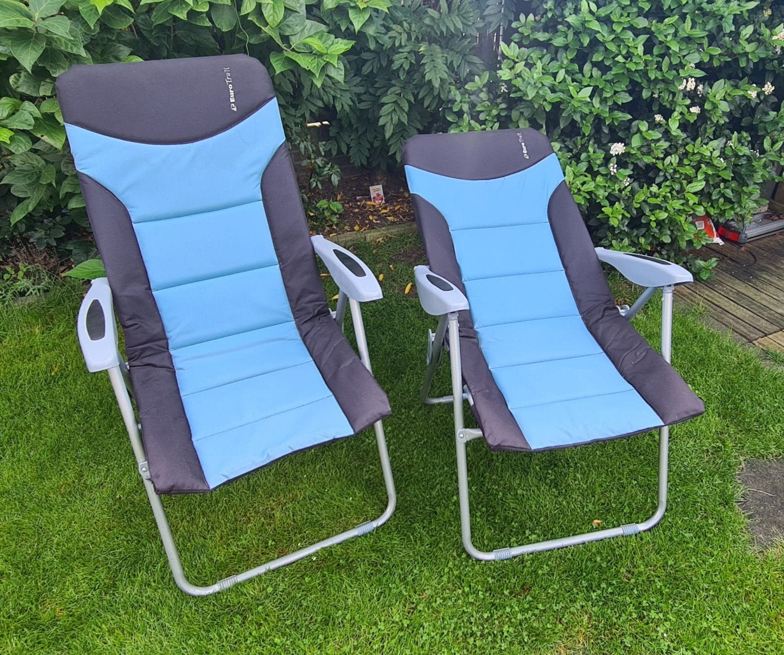 2 EuroTrail campingstoelen zo goed als nieuw, Caravans en Kamperen, Ophalen, Zo goed als nieuw, Campingstoel