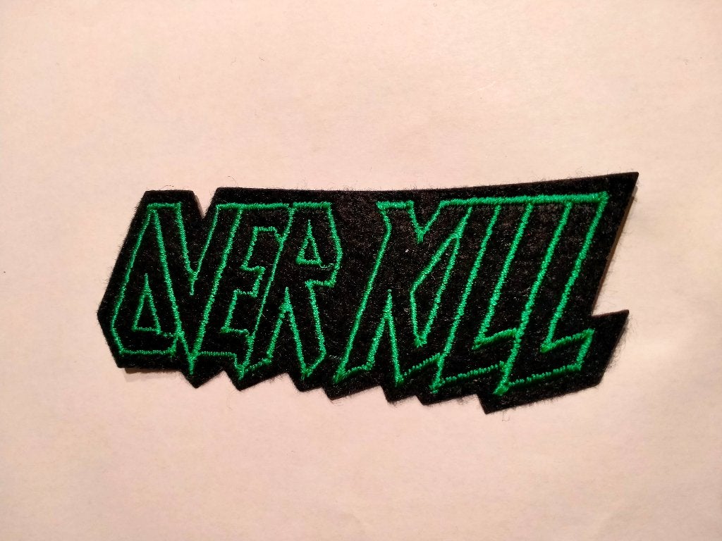 Overkill Over Kill metal muziek patch kleding embleem RARE, Verzamelen, Ophalen of Verzenden, Zo goed als nieuw, Kleding